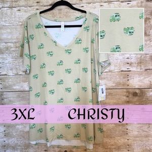 LuLaRoe Christy Tee 3XL Tan with bus new with tag